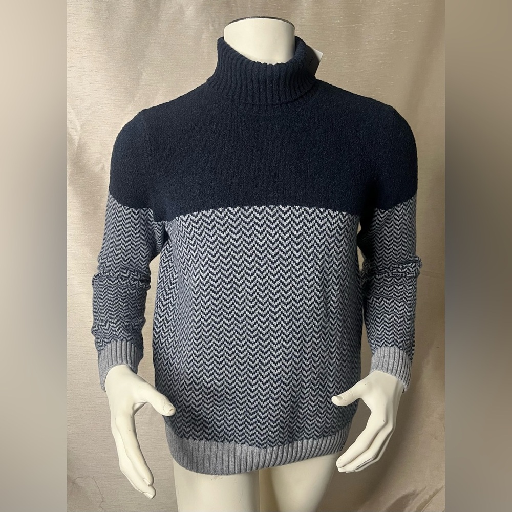 Brax Feel Good Men’s Brand New Navy Blue/Herringbone Long Sleeve Sweater!!